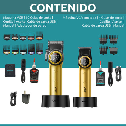 Combo Maquina Y Patillera VGR V001 Y V977 Colores Surtidos