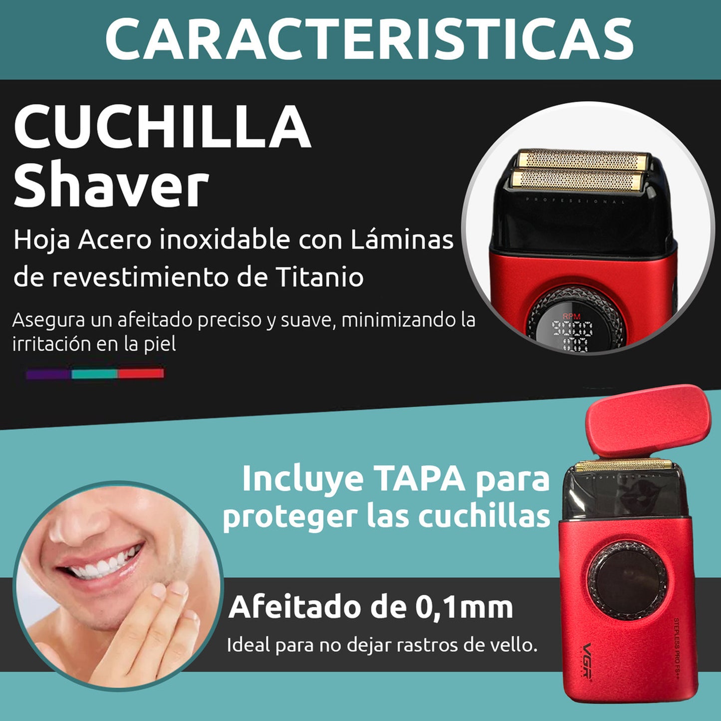 Combo Shaver + Patillera VGR V977 Y V377 Colores Surtidos